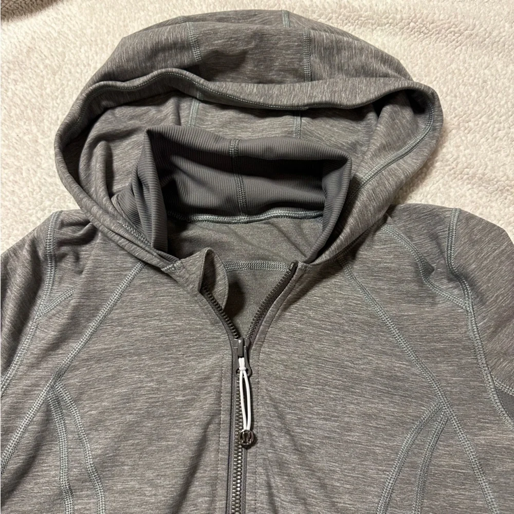 Lululemon Daily Practice Hooded Jacket Heathered Slate Gray Long Line